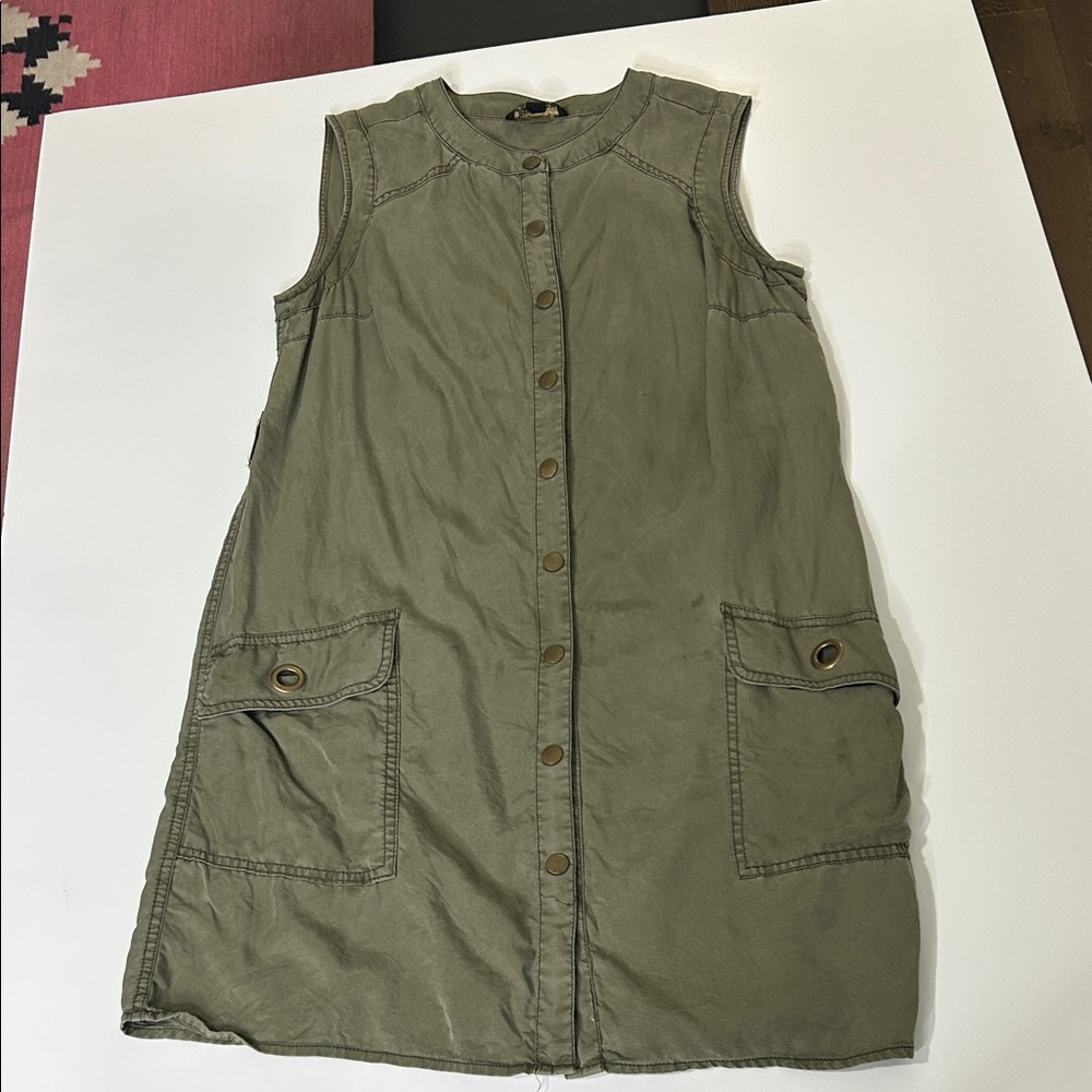Dalia Khaki Button-Front Top